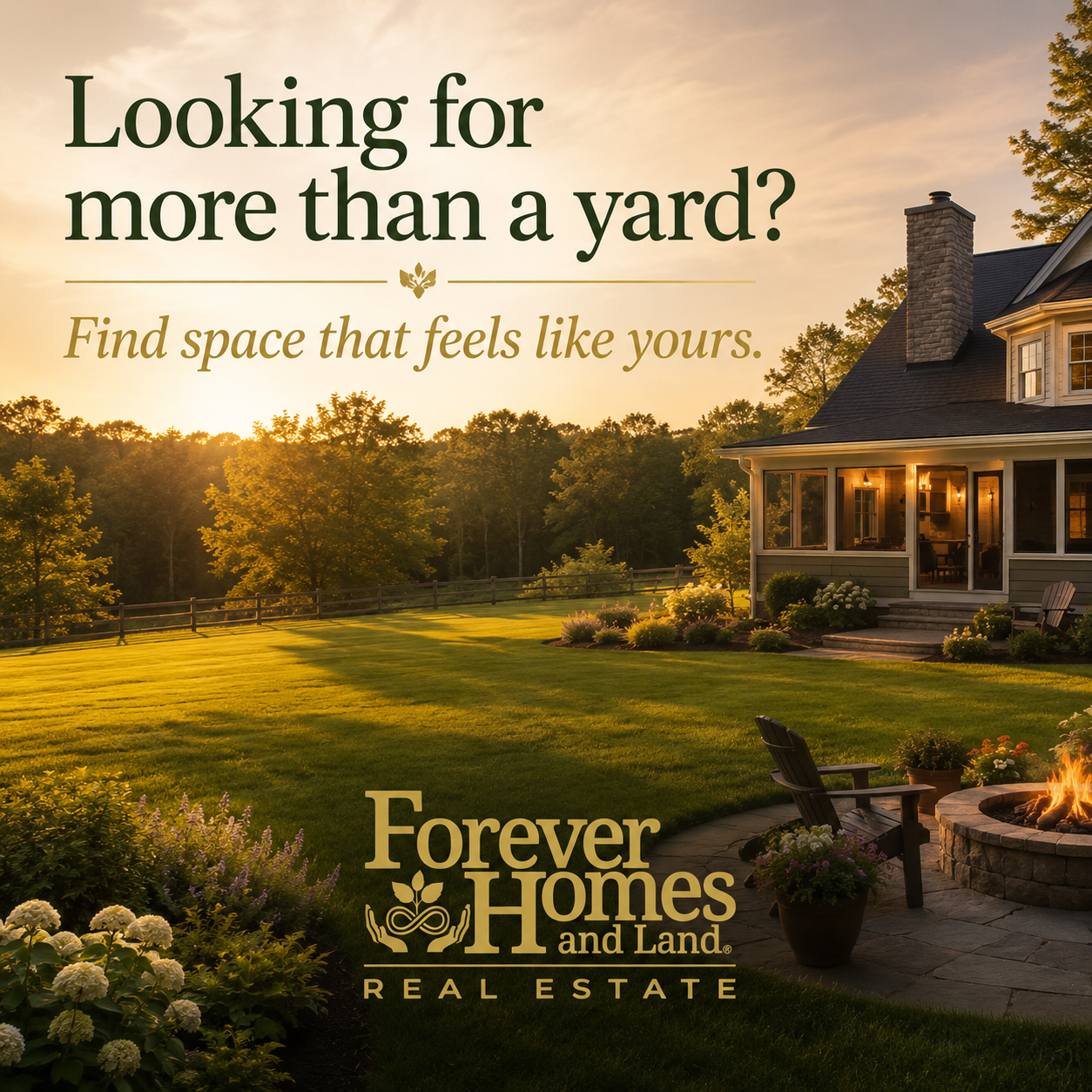 Forever Homes and Land real estate social media graphic created by Prospector Services
